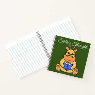 Niedliches Spectacled Giraffe-Buch Notizblock