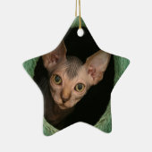 Niedliches sphynx Kätzchen Keramik Ornament (Rechts)