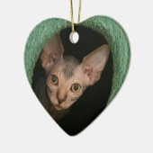 Niedliches sphynx Kätzchen Keramikornament (Links)