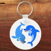 Niedliches Spielen Cartoon Delphine Schlüsselanhän Schlüsselanhänger (Vorderseite)