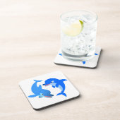 Niedliches Spielen Cartoon Delphine Untersetzer Se (Rechte Seite)