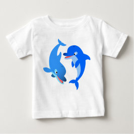 Niedliches Spielen Cartoon Dolphins Baby T - Shirt