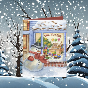 Niedliches Spielwarengeschäft Aquarell Weihnachten