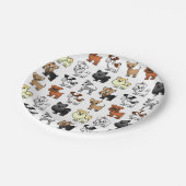 Niedliches Spielzeug-Hundezucht-Muster Pappteller (Schrägansicht)