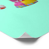 Niedliches Spielzeug-Patchwork Elefant Retro-Whims Poster (Ecke)