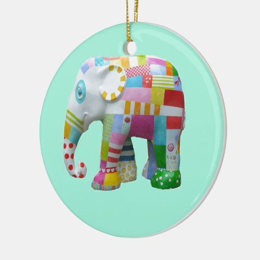 Niedliches Spielzeug Retro-Elefant whimsical bunt Keramik Ornament (Links)