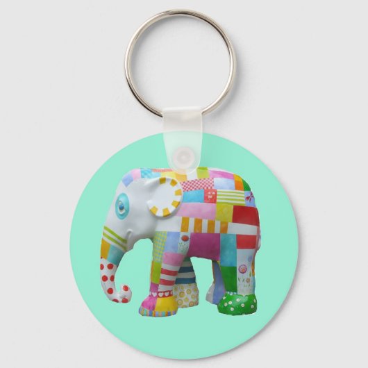 Niedliches Spielzeug Retro-Elefant whimsical bunt Schlüsselanhänger (Vorderseite)