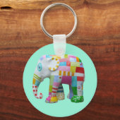 Niedliches Spielzeug Retro-Elefant whimsical bunt Schlüsselanhänger (Vorderseite)