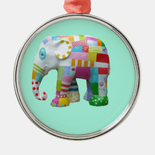 Niedliches Spielzeug Retro-Elefant whimsical bunt Silbernes Ornament