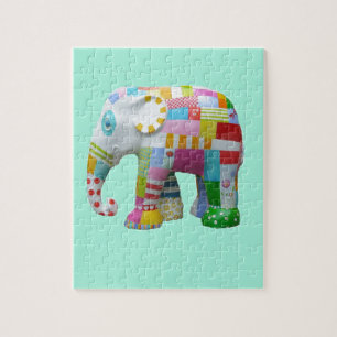 Niedliches Spielzeug Retro-Elefant whimsisch bunt Puzzle