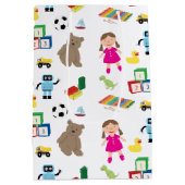 Niedliches Spielzeugmuster Mittlere Geschenktüte (Rückseite)