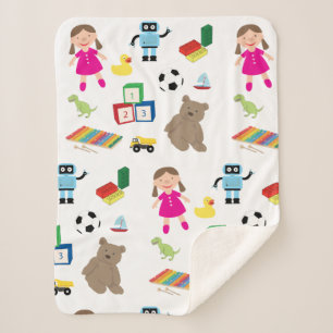 Niedliches Spielzeugmuster Sherpadecke