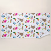 Niedliches Spielzeugmuster Strandtuch (Vorderseite)