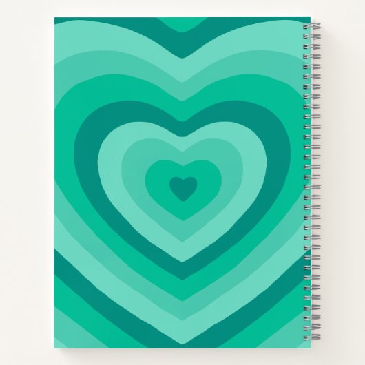 Niedliches SpiralNotebook in Form eines grünen Her Notizblock (Rückseite)