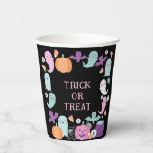 Niedliches Spooktacular-Halloween in Pastellfarben Pappbecher (Rückseite)