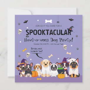 Niedliches Spooktacular Hund Halloween-Party Einladung