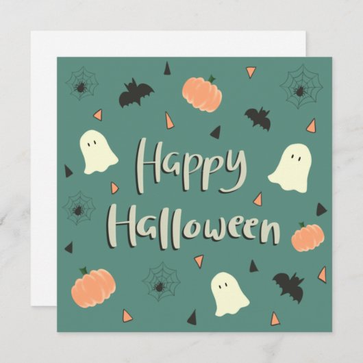 Niedliches Spooky Happy Halloween Ankündigung (Vorne/Hinten)