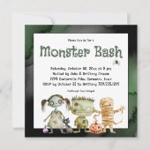 Niedliches Spooky Monster Bash Halloween-Party Einladung (Vorderseite)