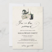 Niedliches Spooky Watercolor Calligraphy Halloween Einladung (Vorderseite)