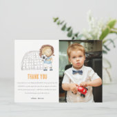 Niedliches Sportaktivitäten-Fußball-Spieler-Löwe-F Dankeskarte (Stehend Vorderseite)