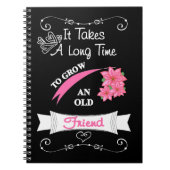 Niedliches Sprichwort für eine alte Freundin Typog Notizblock (Vorderseite)