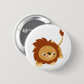 Niedliches Sprightly Cartoon-Löwe-Knopf-Abzeichen Button (Vorne & Hinten)