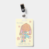 Niedliches Spring Bunny Library Hall Abzeichen Ausweis (Vorderseite mit Clip)