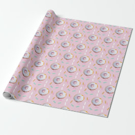Niedliches Sprinkle Donut Wasserfarbmuster Geschenkpapier