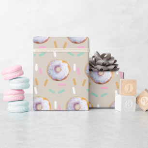 Niedliches Sprinkle Donut Wasserfarbmuster Geschenkpapier