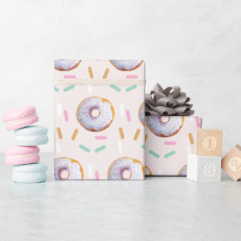 Niedliches Sprinkle Donut Wasserfarbmuster Geschenkpapier