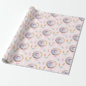 Niedliches Sprinkle Donut Wasserfarbmuster Geschenkpapier (Ungerollt)