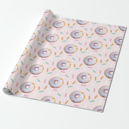 Niedliches Sprinkle Donut Wasserfarbmuster Geschenkpapier