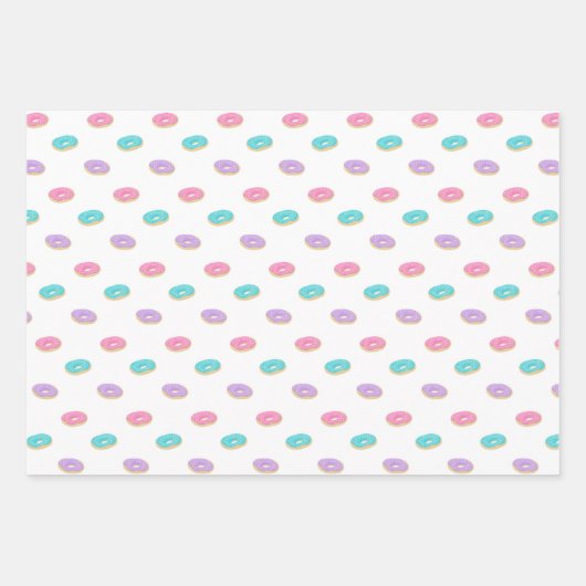 Niedliches Sprinkle Donuts Muster Geschenkpapier Set (Vorderseite 3)