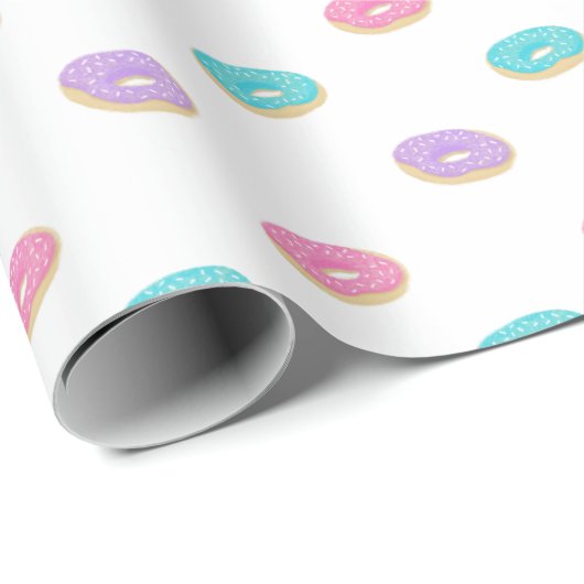 Niedliches Sprinkle Donuts Muster Wrapping Geschenkpapier (Rolleneckpunkt)
