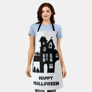 Niedliches Spuk Haus Happy Halloween Koch Kochen Schürze