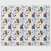 Niedliches Spuk House Halloween-Muster Geschenkpapier (Flach)