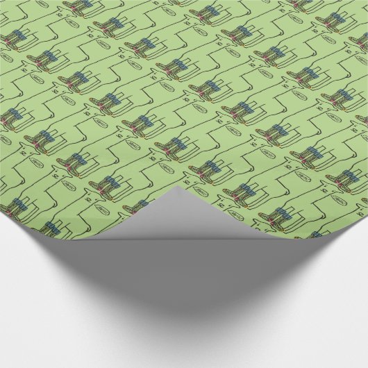Niedliches squee Lama Weihnachtsstrickende Geschenkpapier (Ecke)