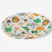 Niedliches St. Paddy's Day Irisches Themenmuster Pappteller (Schrägansicht)