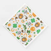 Niedliches St. Paddy's Day Irisches Themenmuster Serviette (Ecke)