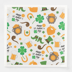 Niedliches St. Paddy's Day Irisches Themenmuster Serviette