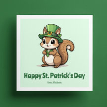 Niedliches St. Patrick's Day Eichhörnchen mit Grün