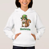 Niedliches St. Patrick's Day Eichhörnchen mit Grün Hoodie (Vorderseite)