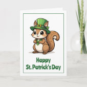 Niedliches St. Patrick's Day Eichhörnchen mit Grün Karte (Vorderseite)