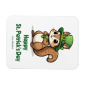 Niedliches St. Patrick's Day Eichhörnchen mit Grün Magnet (Horizontal)