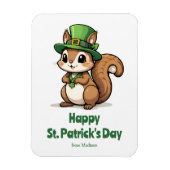 Niedliches St. Patrick's Day Eichhörnchen mit Grün Magnet (Vertikal)