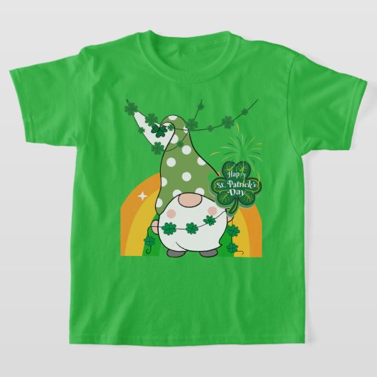 Niedliches St. Patrick's Day Gnome mit ShamrocksT- T-Shirt (Ablage )