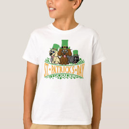 Niedliches St. Patrick's Day Hunde Leprechaun-Hat- T-Shirt