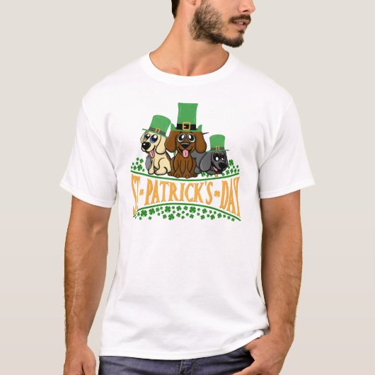Niedliches St. Patrick's Day Hunde Leprechaun-Hat- T-Shirt (Vorderseite)