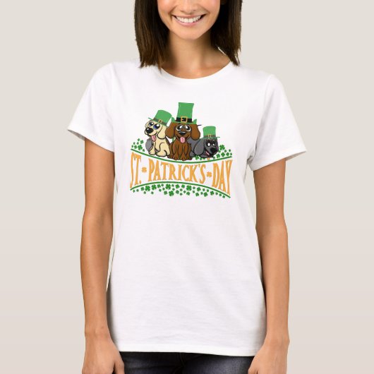 Niedliches St. Patrick's Day Hunde Leprechaun-Hat- T-Shirt (Vorderseite)