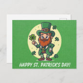 Niedliches St Patricks Day Irish Leprechaun Kleebl Postkarte (Vorne/Hinten)
